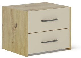 Noptiera Malmo, 2 Sertare, Stejar Artisan/Argila, 50 x 40 x 40 cm