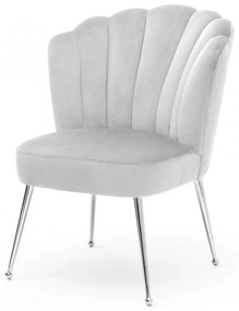 Scaun Bolonia velvet gri deschis/silver – H90