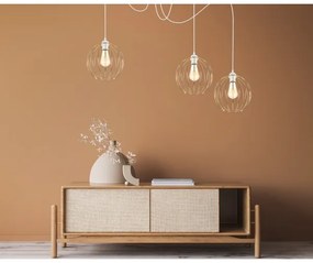 Lustră pe cablu MATT 3xE27/60W/230V albă/aurie
