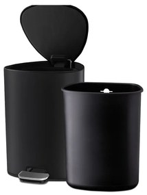 Coș de gunoi negru mat cu pedală din oțel 5 l EasyStore Luxe – Joseph Joseph