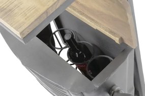 Suport de perete, pentru sticle, din lemn de acacia si metal, Grille