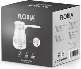Ibric electric Floria ZLN8139 Alb, carcasa din sticla, capacitate de 0.5 Litri, putere 800W