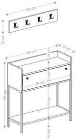 Mobilier hol Aliex 33 (nuc + negru) . 1093884