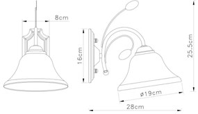 Globo 69007-1W - Corp de iluminat perete POSETS 1xE27/60W/230V