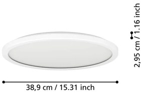 Plafonieră LED de exterior Eglo 901447 ROVITO 18,5W/230V d. 38,9 cm IP44 alb