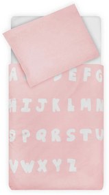 ABC Lenjerie pat copii, ABC, 140x200 cm, bumbac, roz