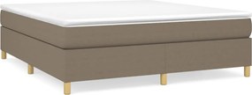 vidaXL Pat box spring cu saltea, gri taupe, 160x200 cm material textil