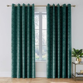 Draperii verde dimout (semi-opace) 2 buc. 229x229 cm Art Deco Pearl – Catherine Lansfield