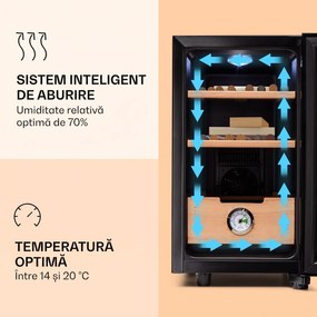 Klarstein El Presidente 23, umidor, 45 W, tactil, lemn de fag, 23L, LED