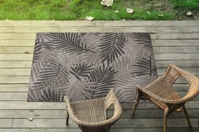 Covor sisal Floorlux 20504 Frunze argintiu si negru Junglă - SECUNDAR-COTATI PRODUSUL