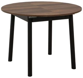 Masă de sufragerie extensibilă Duvasa 5 (Nuc + negru) (pentru 4 persoane). 1093744