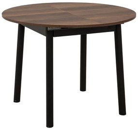 Masă de sufragerie extensibilă Duvasa 5 (Nuc + negru) (pentru 4 persoane). 1093744