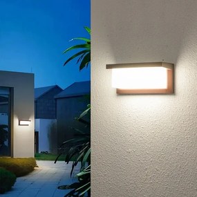 Brilagi - Aplica de exterior LED BRICKY, 12W, 230V, maro, IP54