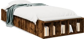 vidaXL Cadru de pat, stejar fumuriu, 90x200 cm, lemn prelucrat