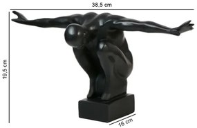 Decorațiune de masă din rășină, 25 x 41 x 20 cm, negru