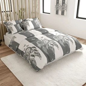 Lenjerie de pat din bumbac TIRSO POLY gri-alb Dimensiune lenjerie de pat: 70 x 90 cm | 140 x 200 cm
