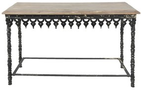 Consola metalica, cu blat din lemn, aspect vintage, Dare