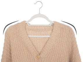 Umeras pentru haine cu velur alb, 50 buc