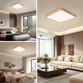 BRILAGI - Lampă LED dimabilă WOODLINE SQUARE LED/80W/230V stejar 60x60 cm + telecomandă