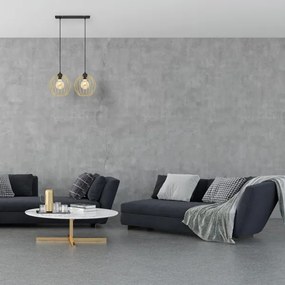 Lustră pe cablu MERCURE 2xE27/15W/230V negru/auriu