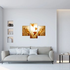 Tablou - pictura mâinilor pline de dragoste (90x60 cm)