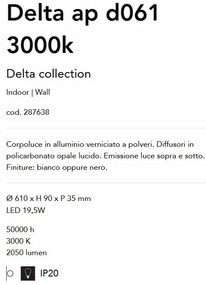 Aplica LED iluminat ambiental Delta ap d061 3000k