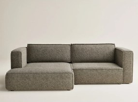 Colțar maro extensibil/cu spațiu de depozitare cu tapițerie din chenille (cu colț pe partea stângă/cu șezlong) Velto – Maison de Rêve