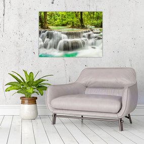Tablou pe sticlă cu cascade (70x50 cm)