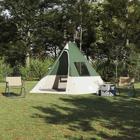 vidaXL Cort Tipi cu acoperiș Verde 383 x 338 x 217 cm tafta