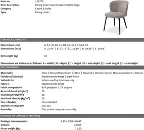 Scaun design LUX Halard, bej mademoiselle 115770 HZ