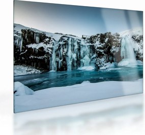 Tablou pe sticlă cu cascade înghețate (70x50 cm)