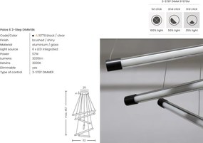 Lustra LED casa scarii design modern Palos 6 3-Step DIMM Bk
