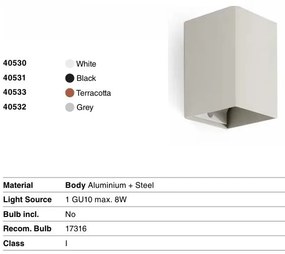 Aplica perete aluminiu negru, 1xGU10, LUNE square