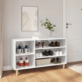 vidaXL Pantofar, alb extralucios, 102x36x60 cm, lemn compozit