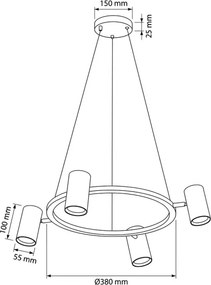 Brilagi - lustră LED RGBW reglabilă, suspendată pe cablu SELE 4xGU10/6,5W/230V, alb