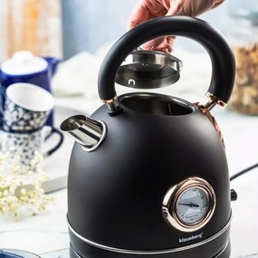 Fierbator de apa model rustic 1.8 l Klausberg KB7905 negru-auriu