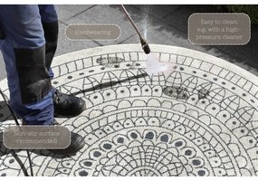 Covor adecvat pentru exterior NORTHRUGS Porto, Ø 140 cm, gri-crem
