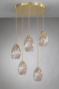 Lustra moderna cu 5 pendule design italian 10034 multicolor