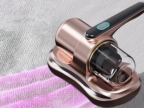Aspirator portabil fără sac pentru acarieni cu filtru antialergic și lumină UV - bronz