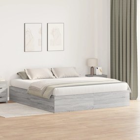 vidaXL Pat cu depozitare Gri Sonoma 180x200 cm