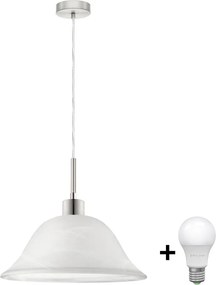 Lustră LED pe cablu 1xE27/60W/230V alb/transparent