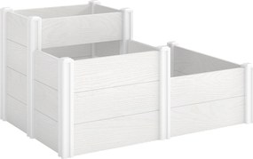 Outsunny Pat de grădină înalt 3 niveluri, stivabil, cu fund deschis, jardiniere modulare montaj DIY din plastic | Aosom Romania