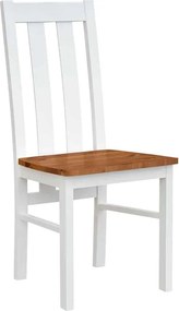 Scaun lemn masiv Linea cu Șezut Masiv Model L2 L 43 x A 44 x H 96 cm - Alb - Nuc