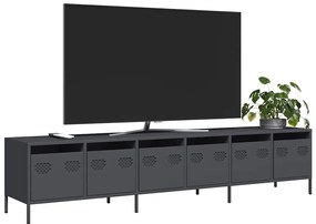 vidaXL Dulap TV, antracit, 202x39x43,5 cm, oțel laminat la rece