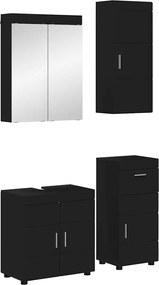 vidaXL Set de mobilier pentru baie cu sertar TULUM Negru Lemn compozit