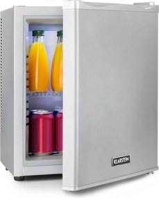 Klarstein Happy Hour 23, minibar, 23 l, 5 - 15 °C, clasa energetică G, silențios, 23 dB, lumină LED, argintiu
