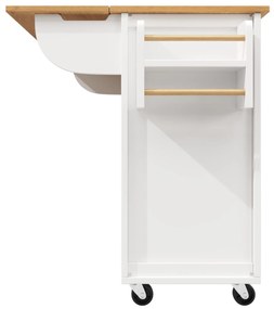 Insulă de bucătărie cu blat reglabil, Alb | Aosom Romania