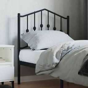 373815 vidaXL Tăblie de pat metalică, negru, 75 cm