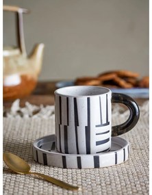 Ceașcă alb-negru din gresie 300 ml Frankie – Bloomingville
