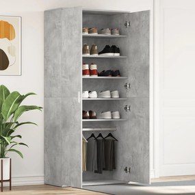 vidaXL Dulap pentru încălțăminte Gri de beton 80x39x180 cm Lemn compus